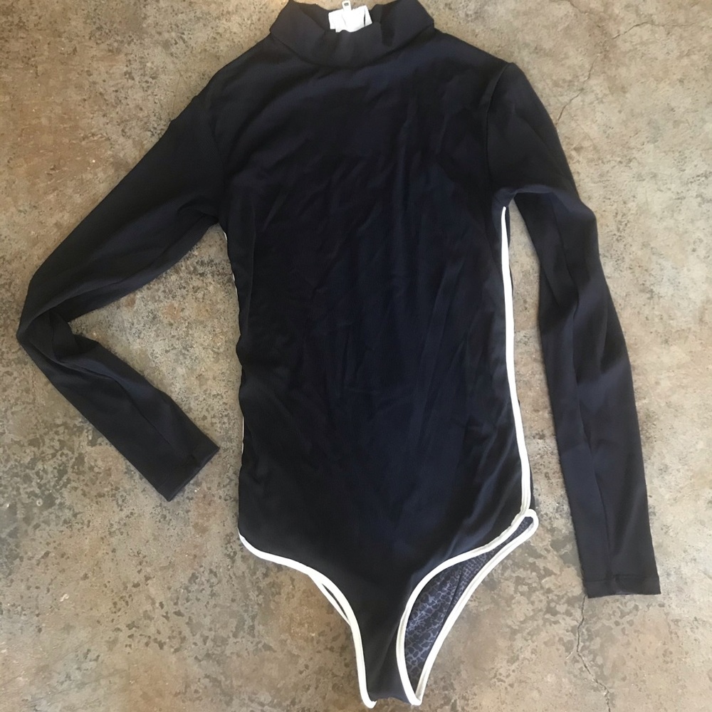 Acacia 2019 Ehukai ribbed one piece in Ebony.
